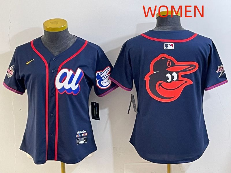 Women 2025 Baltimore Orioles Blank Drak Blue All star Nike MLB Jersey style 05->women mlb jersey->Women Jersey